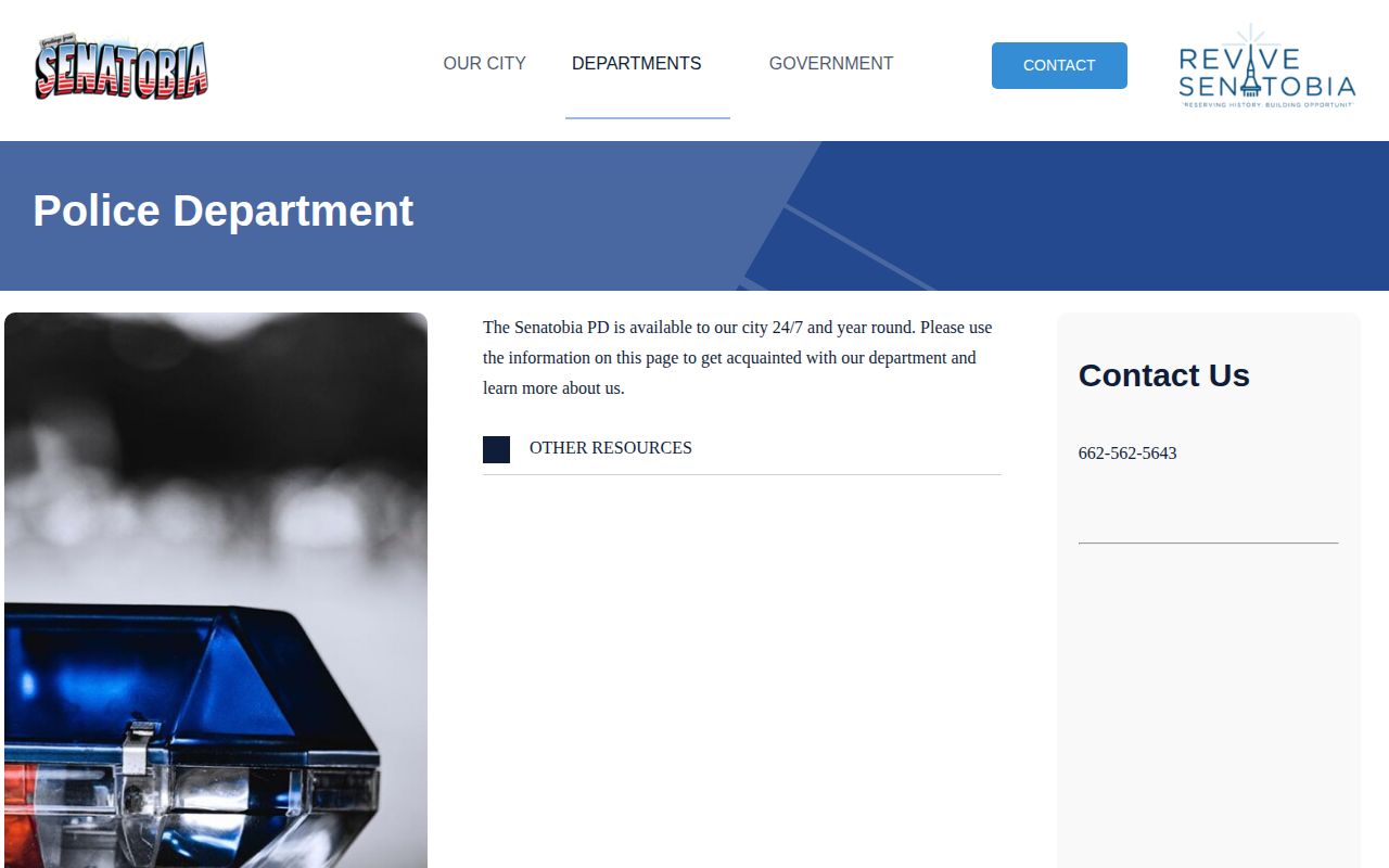 Tate County Senatobia Police arrest-record source page